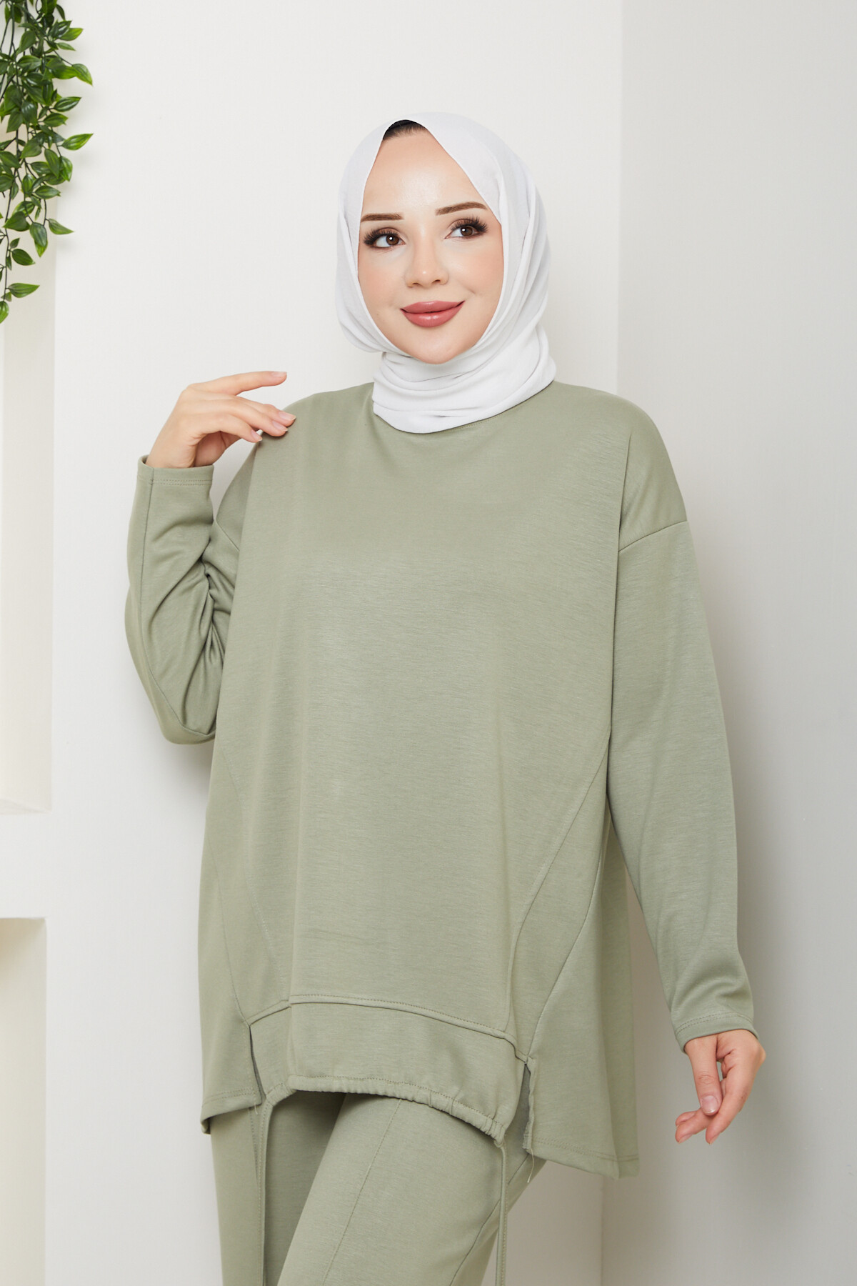 Oysho Biyeli Asimetrik Salaş Takım Mint Yeşil