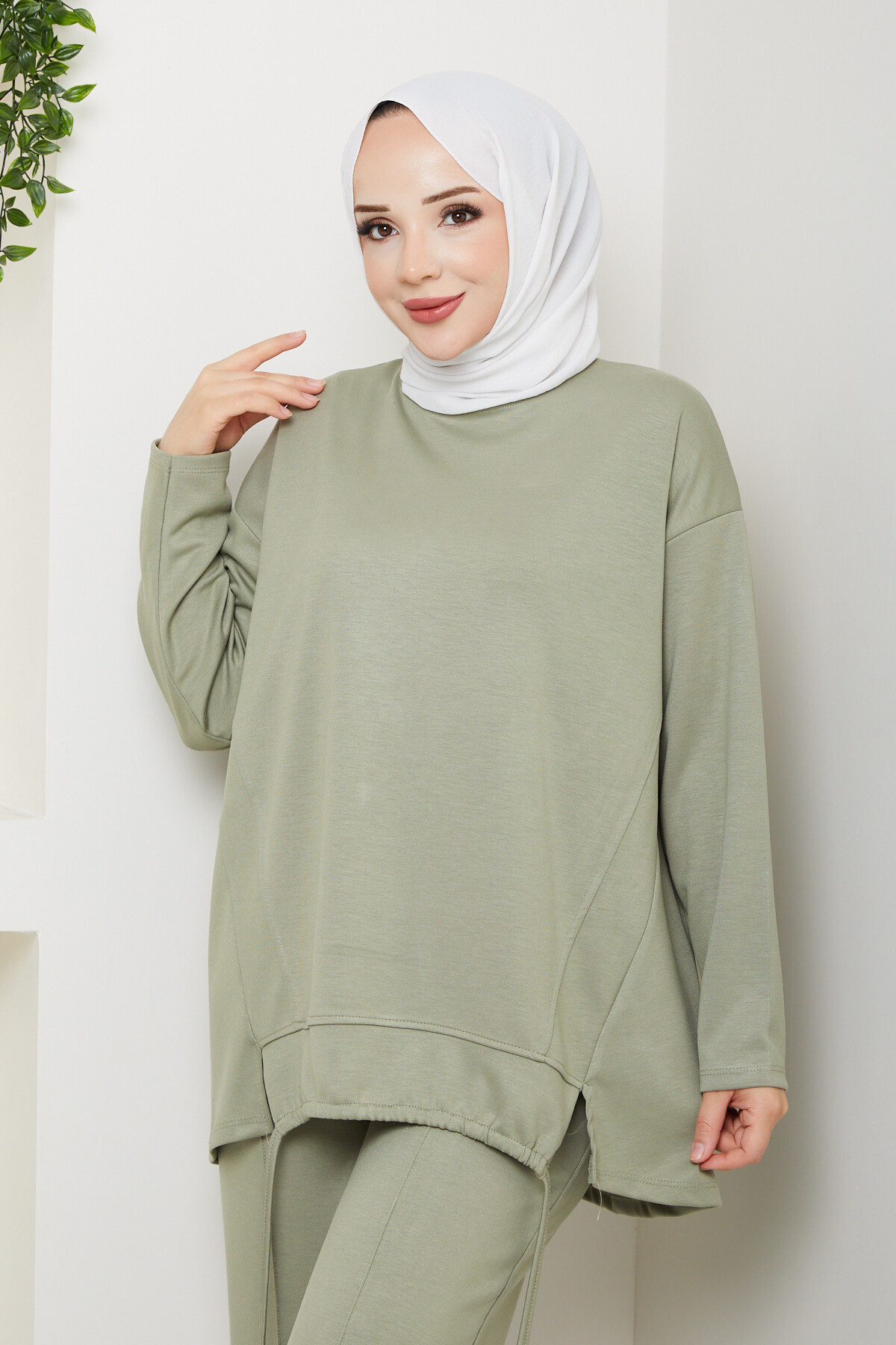 Oysho Biyeli Asimetrik Salaş Takım Mint Yeşil