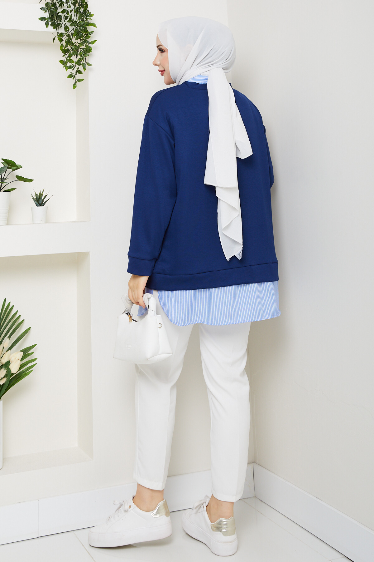 Oysho Gömlek Yaka Tunik Lacivert