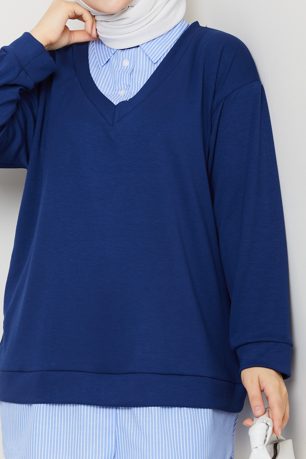 Oysho Gömlek Yaka Tunik Lacivert