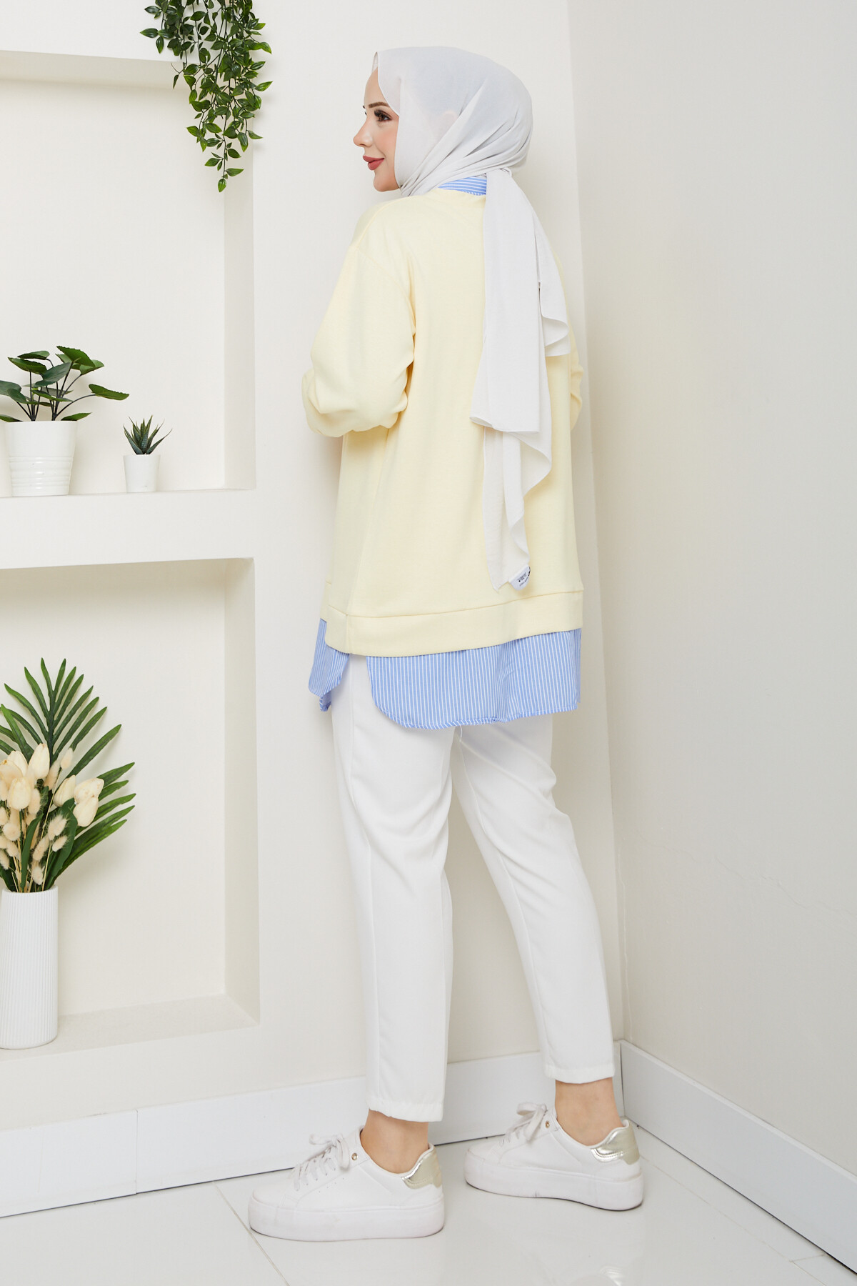 Oysho Gömlek Yaka Tunik Sarı