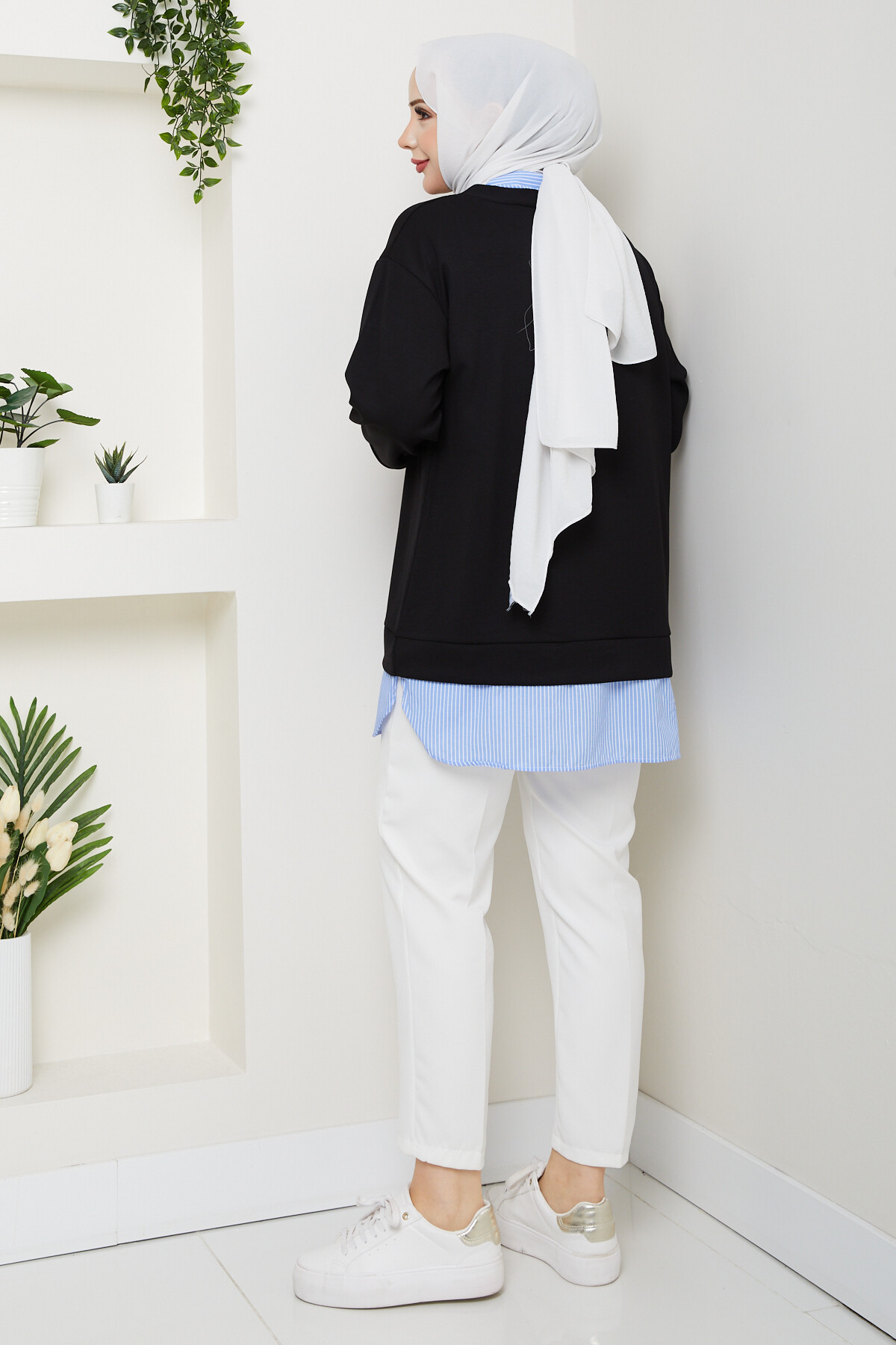 Oysho Gömlek Yaka Tunik Siyah