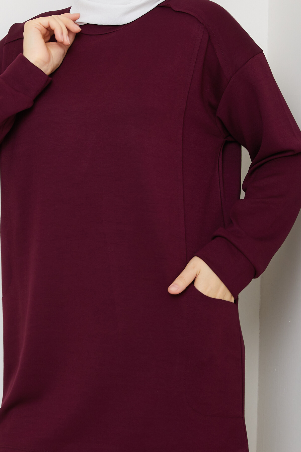 Oysho Naturel Dikişli Cepli Takım Bordo