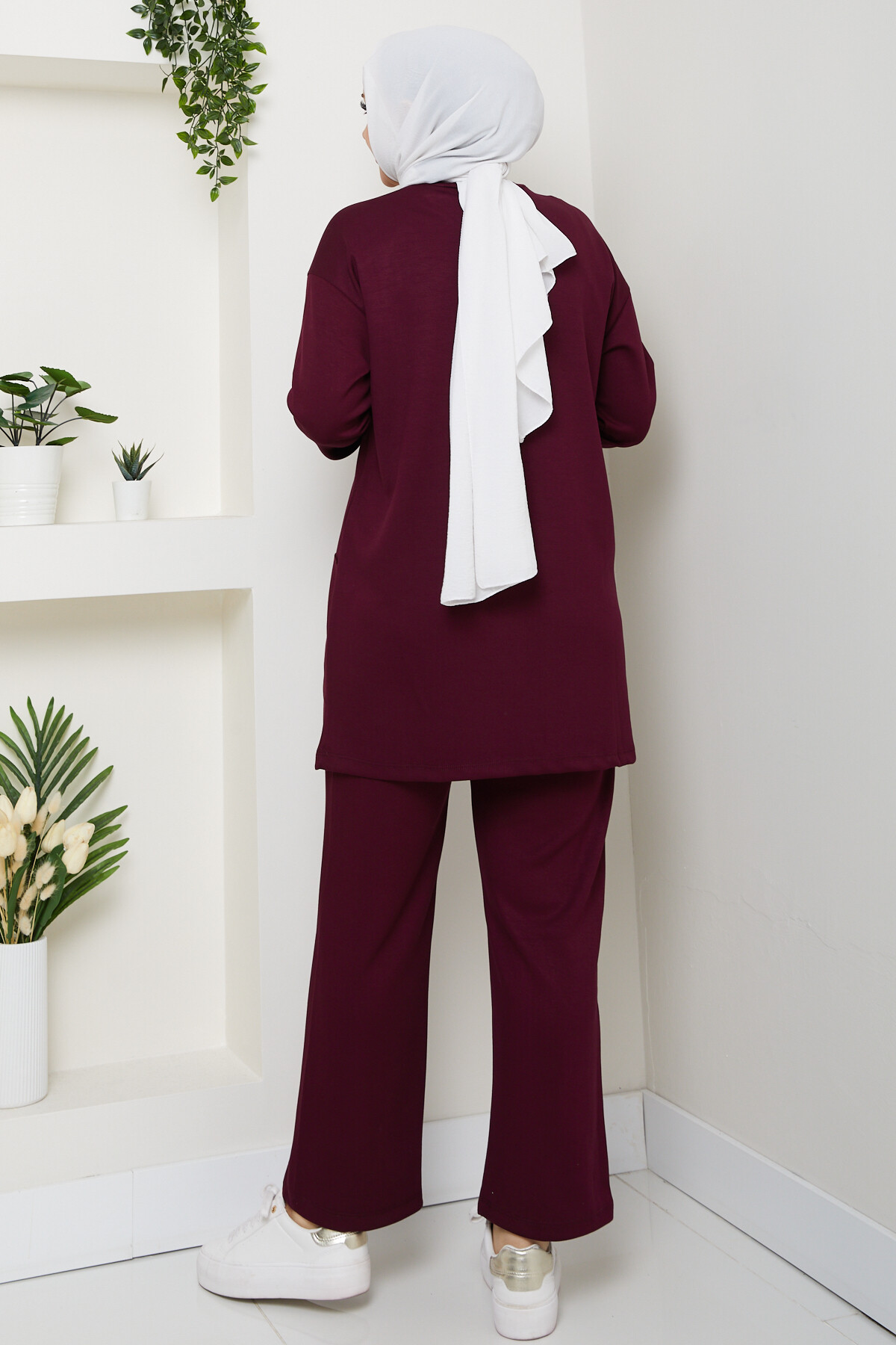 Oysho Naturel Dikişli Cepli Takım Bordo