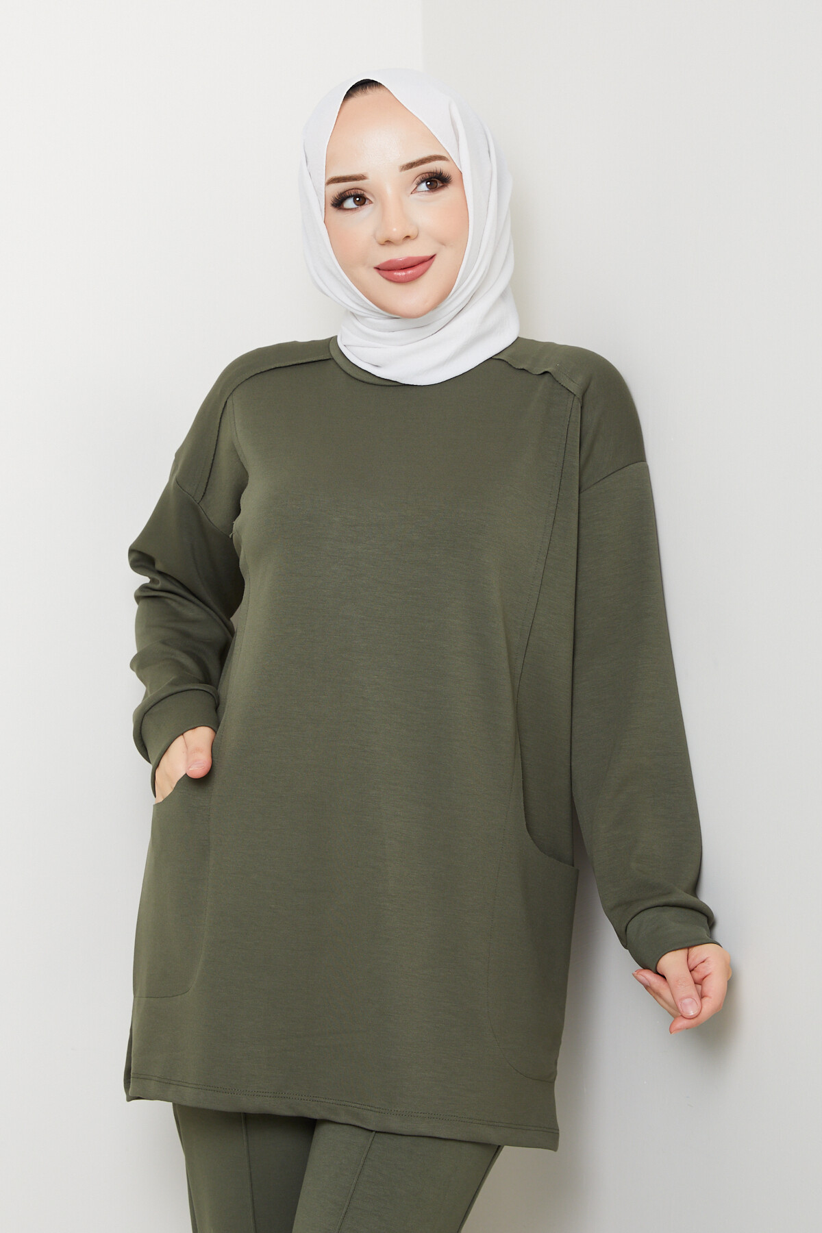 Oysho Naturel Dikişli Cepli Takım Haki