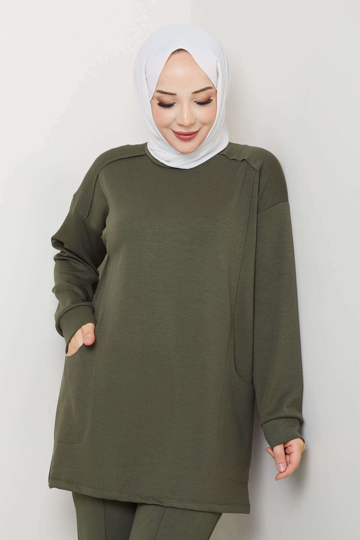 Oysho Naturel Dikişli Cepli Takım Haki