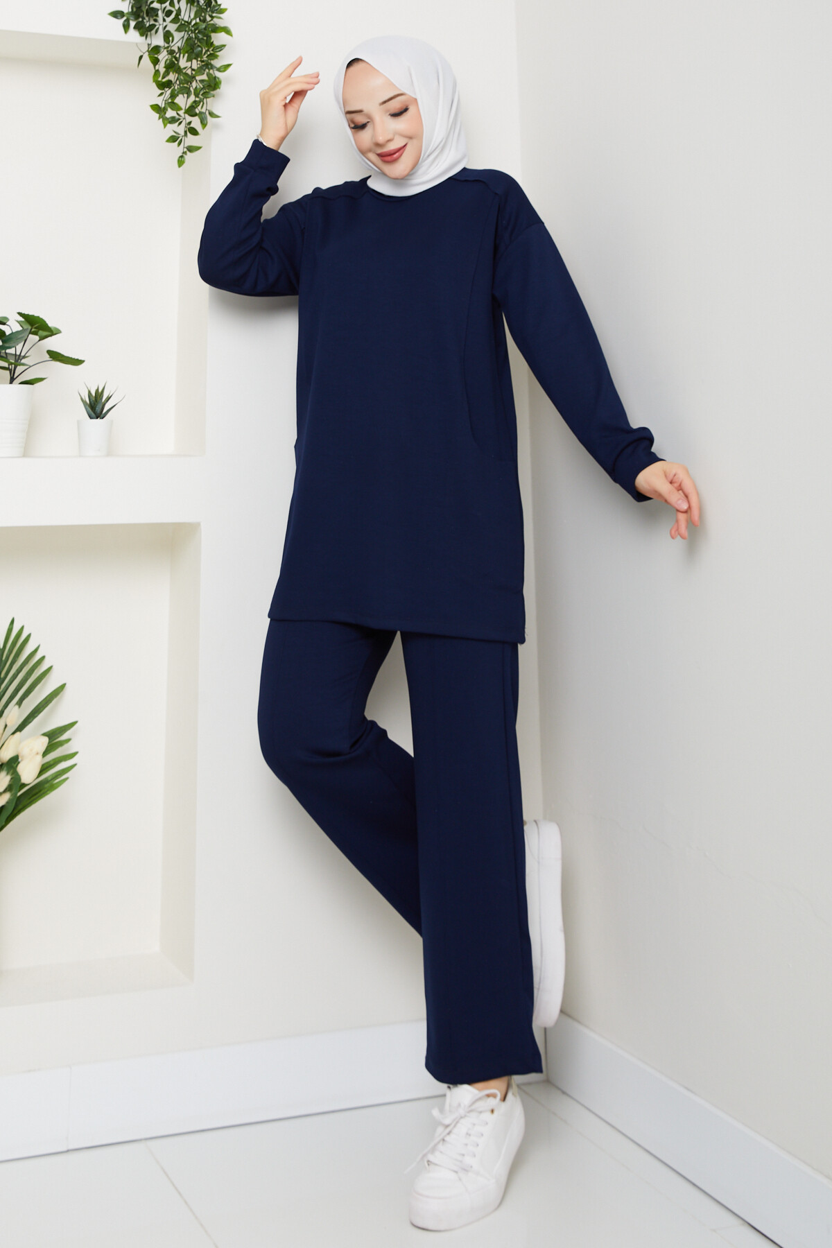 Oysho Naturel Dikişli Cepli Takım Lacivert