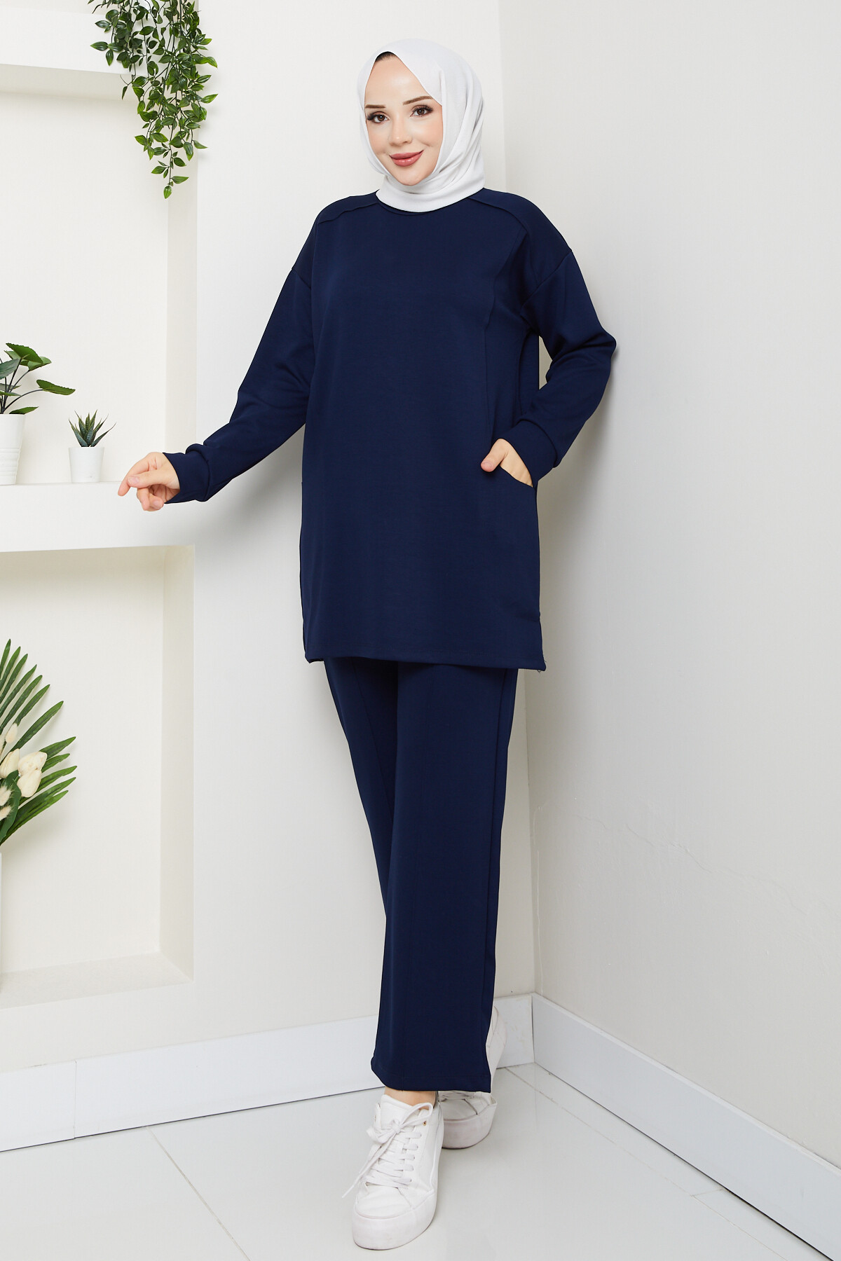 Oysho Naturel Dikişli Cepli Takım Lacivert