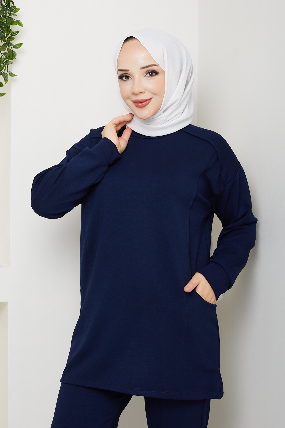 Oysho Naturel Dikişli Cepli Takım Lacivert