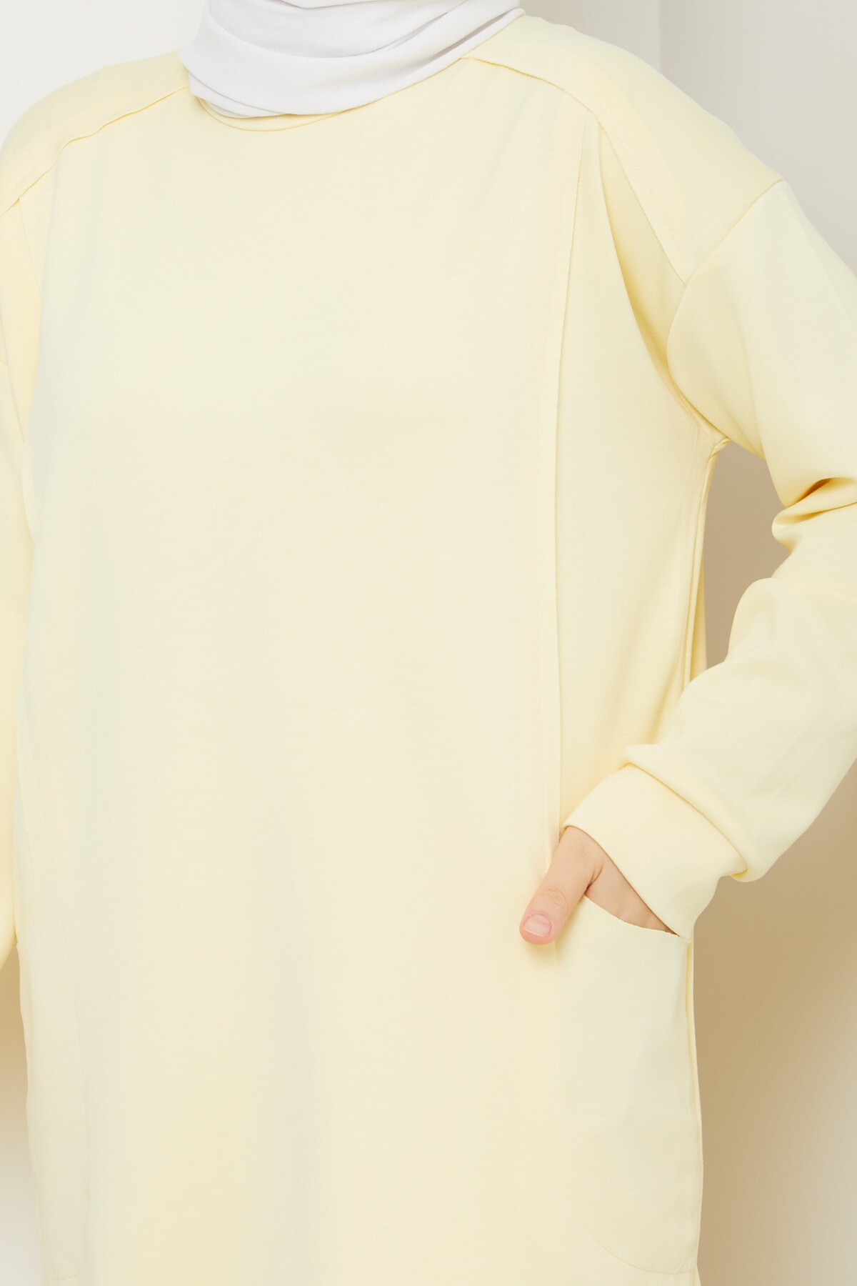 Oysho Naturel Dikişli Cepli Takım Sarı