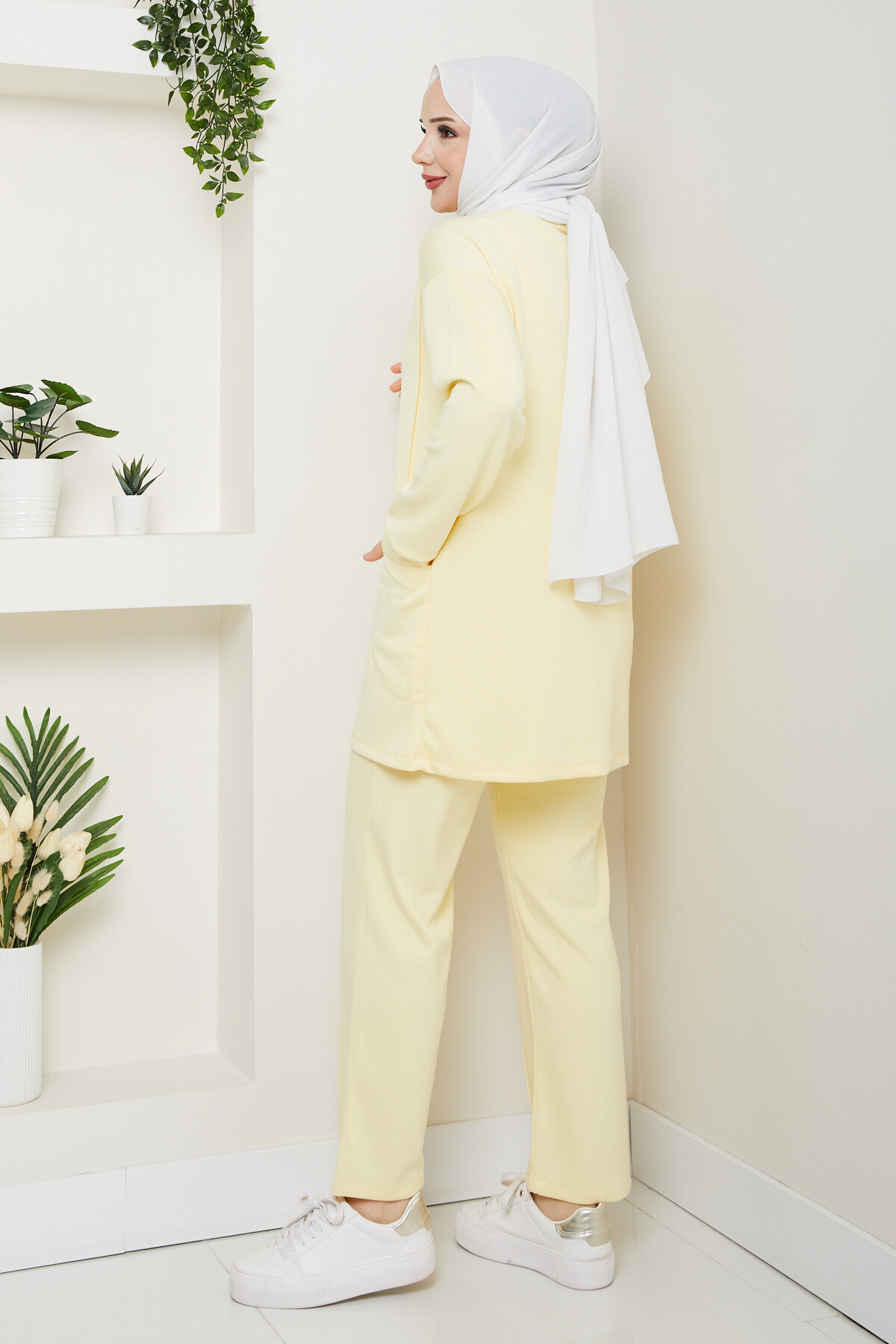 Oysho Naturel Dikişli Cepli Takım Sarı