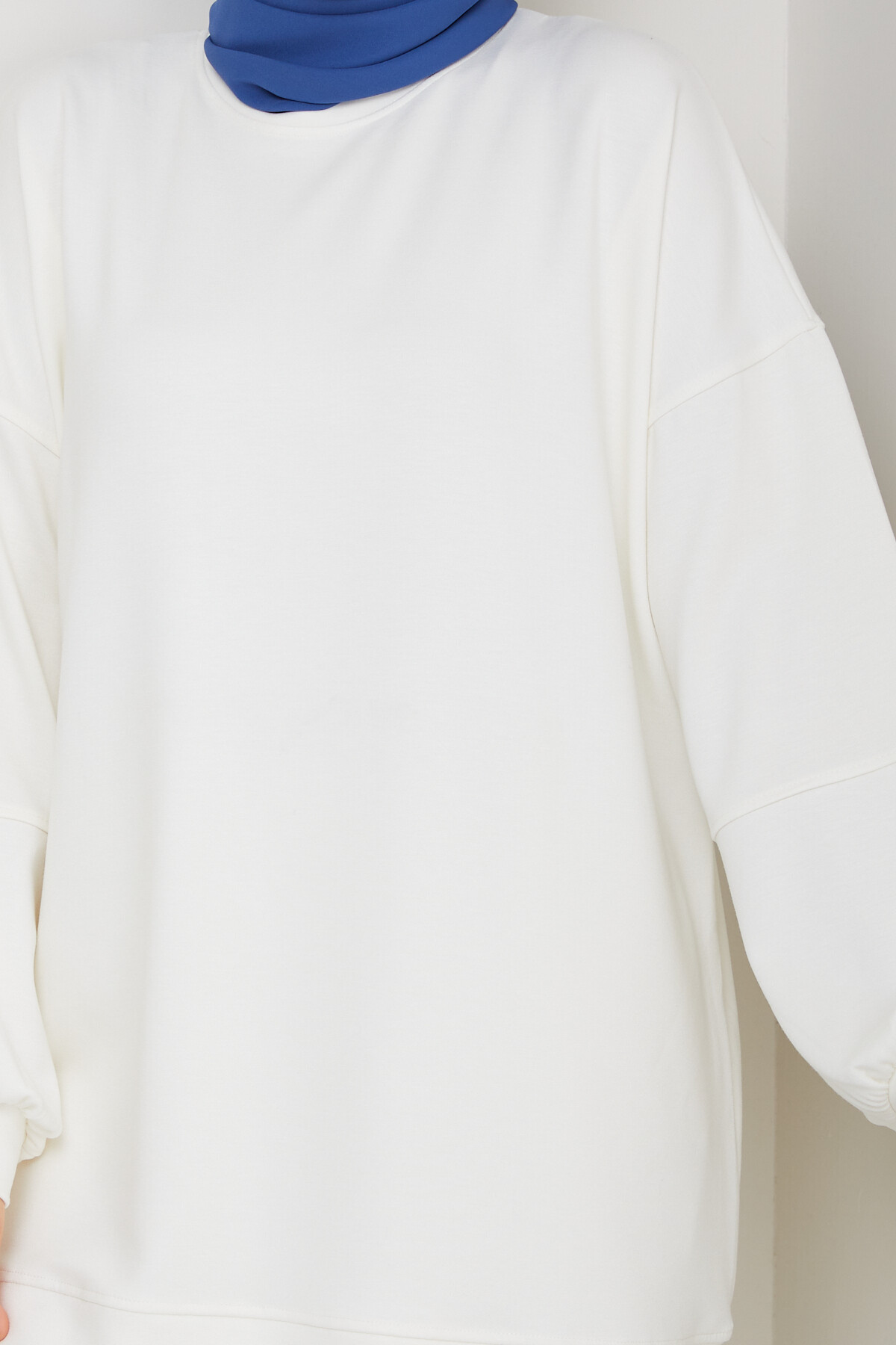 Oysho Oversize Beyzik Sweat Beyaz