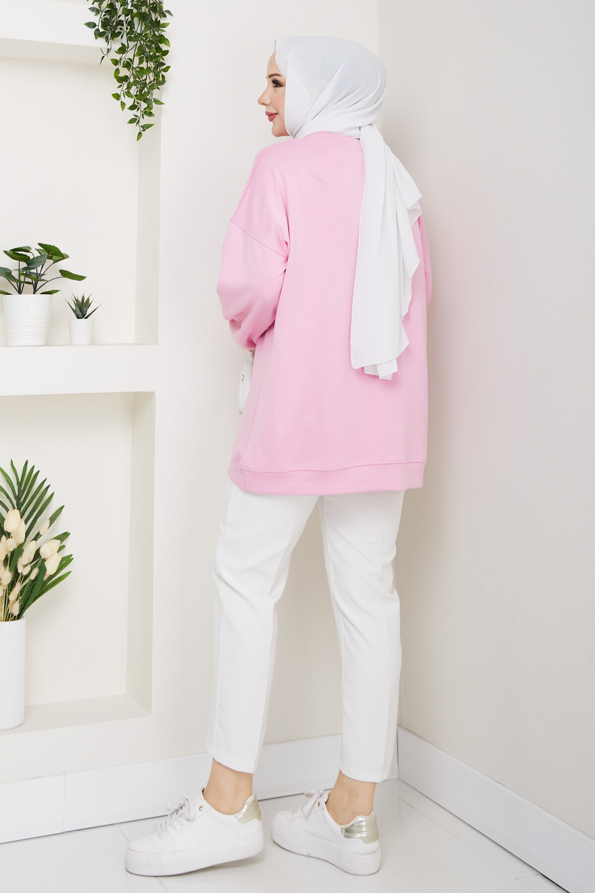 Oysho Oversize Beyzik Sweat Pembe