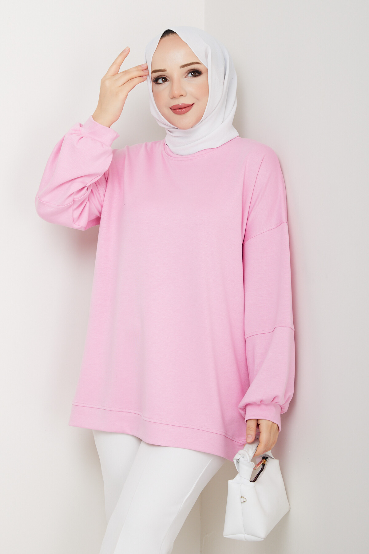 Oysho Oversize Beyzik Sweat Pembe