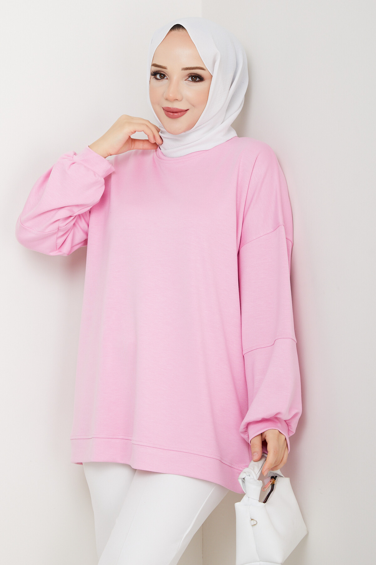 Oysho Oversize Beyzik Sweat Pembe