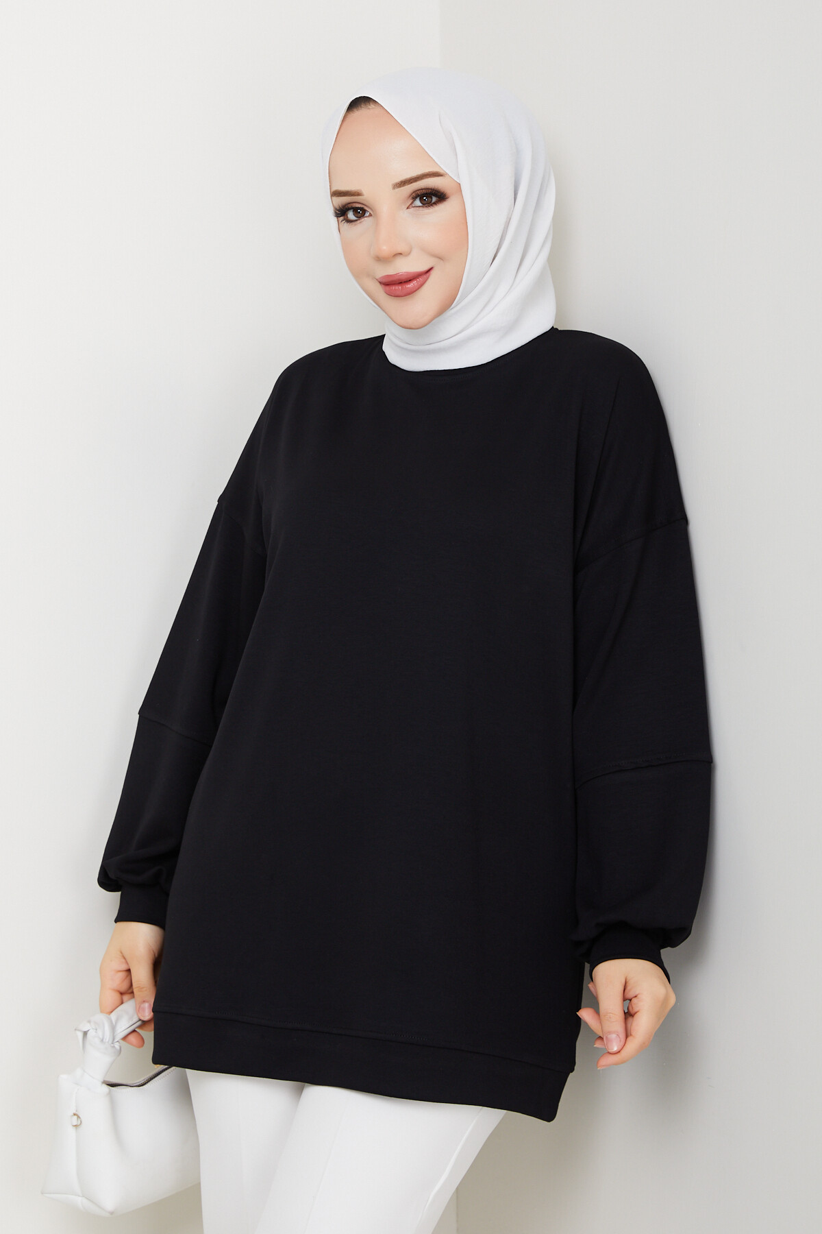 Oysho Oversize Beyzik Sweat Siyah