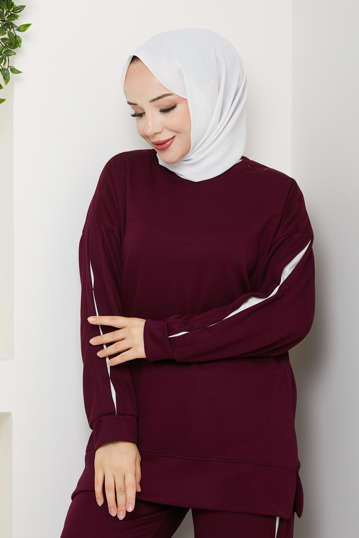 Oysho Pantolon Tuniği Garnili Takım Bordo