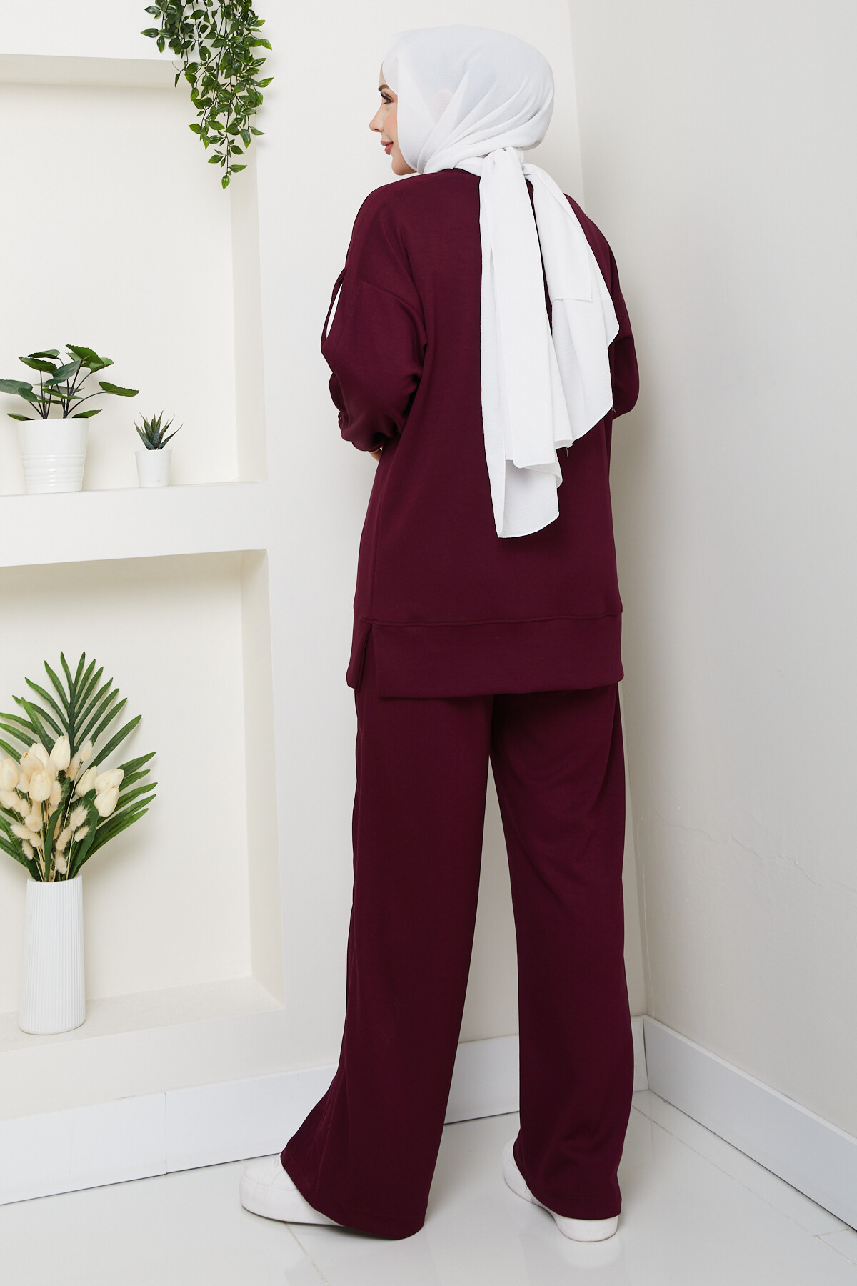 Oysho Pantolon Tuniği Garnili Takım Bordo