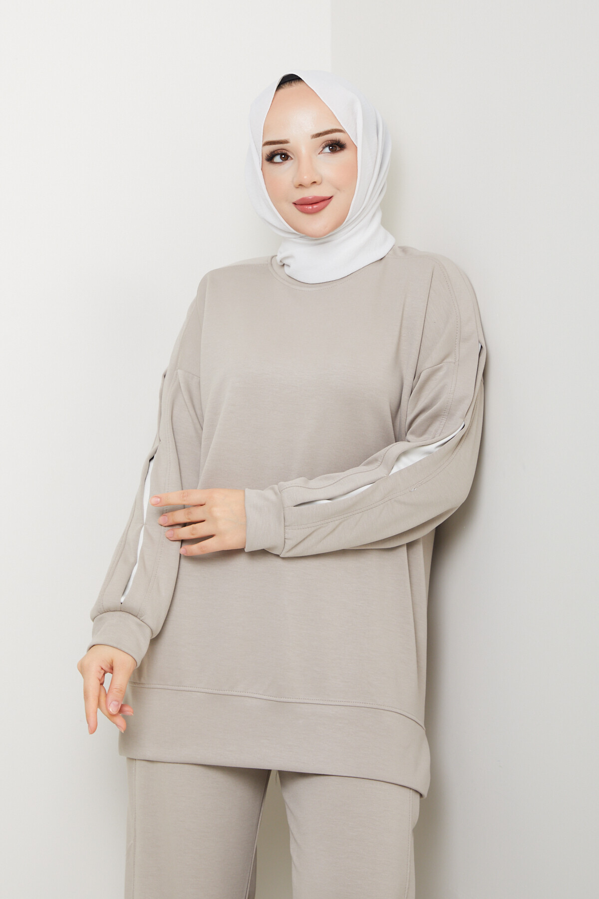 Oysho Pantolon Tuniği Garnili Takım Krem