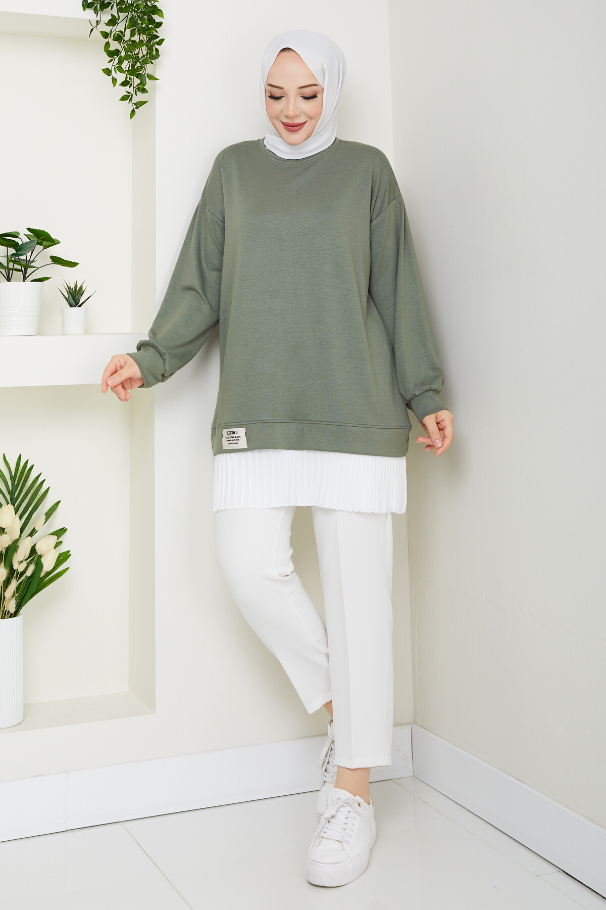 Oysho Pilis Garnili Tunik Yeşil