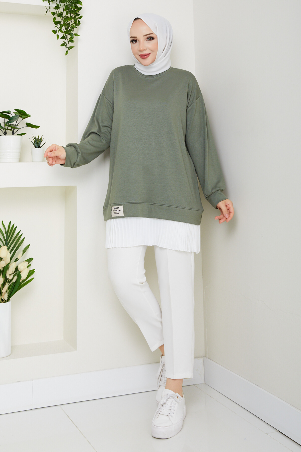 Oysho Pilis Garnili Tunik Yeşil