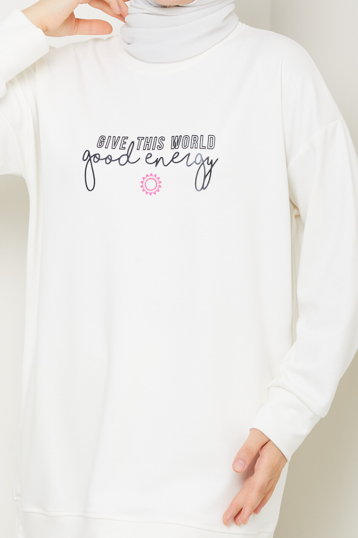 Oysho Salaş Tunik Enjeksiyon Baskılı  Beyaz