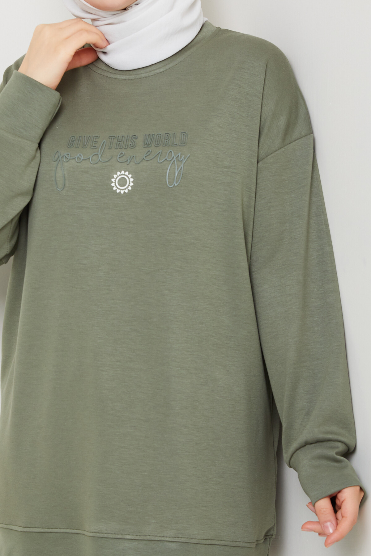 Oysho Salaş Tunik Enjeksiyon Baskılı Haki