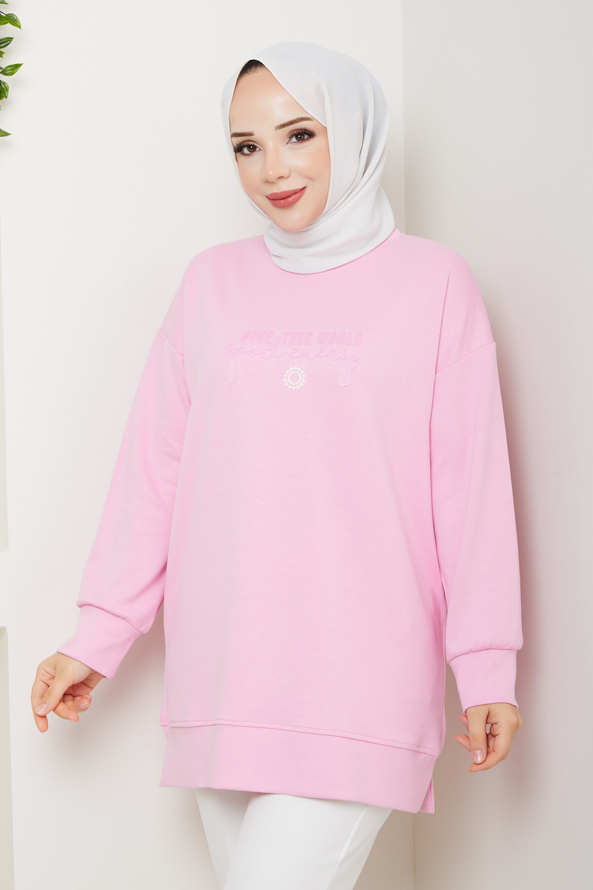 Oysho Salaş Tunik Enjeksiyon Baskılı Pembe