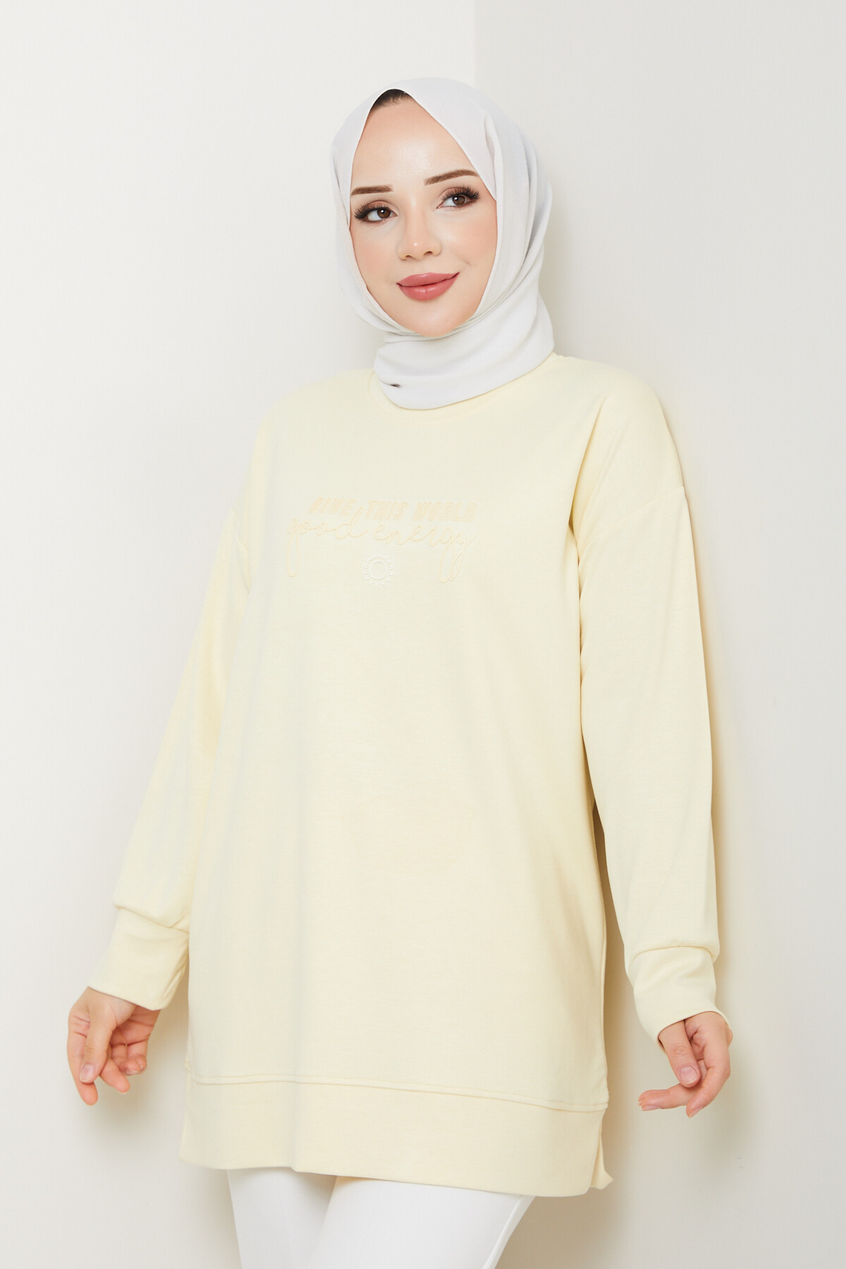 Oysho Salaş Tunik Enjeksiyon Baskılı Sarı