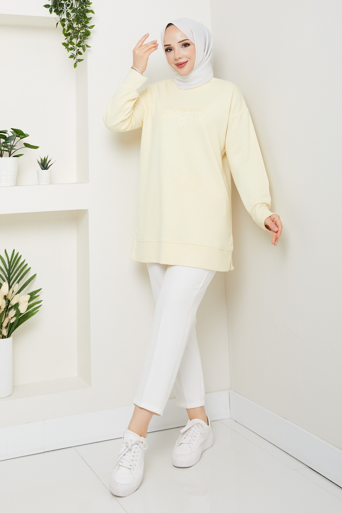 Oysho Salaş Tunik Enjeksiyon Baskılı Sarı