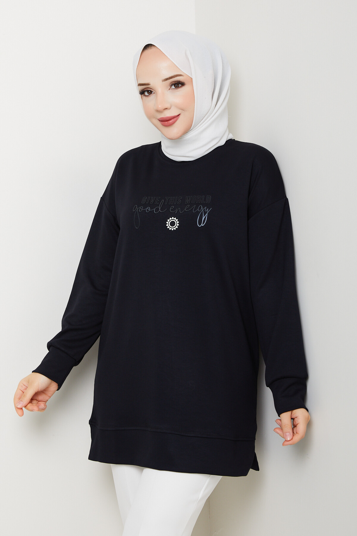 Oysho Salaş Tunik Enjeksiyon Baskılı Siyah