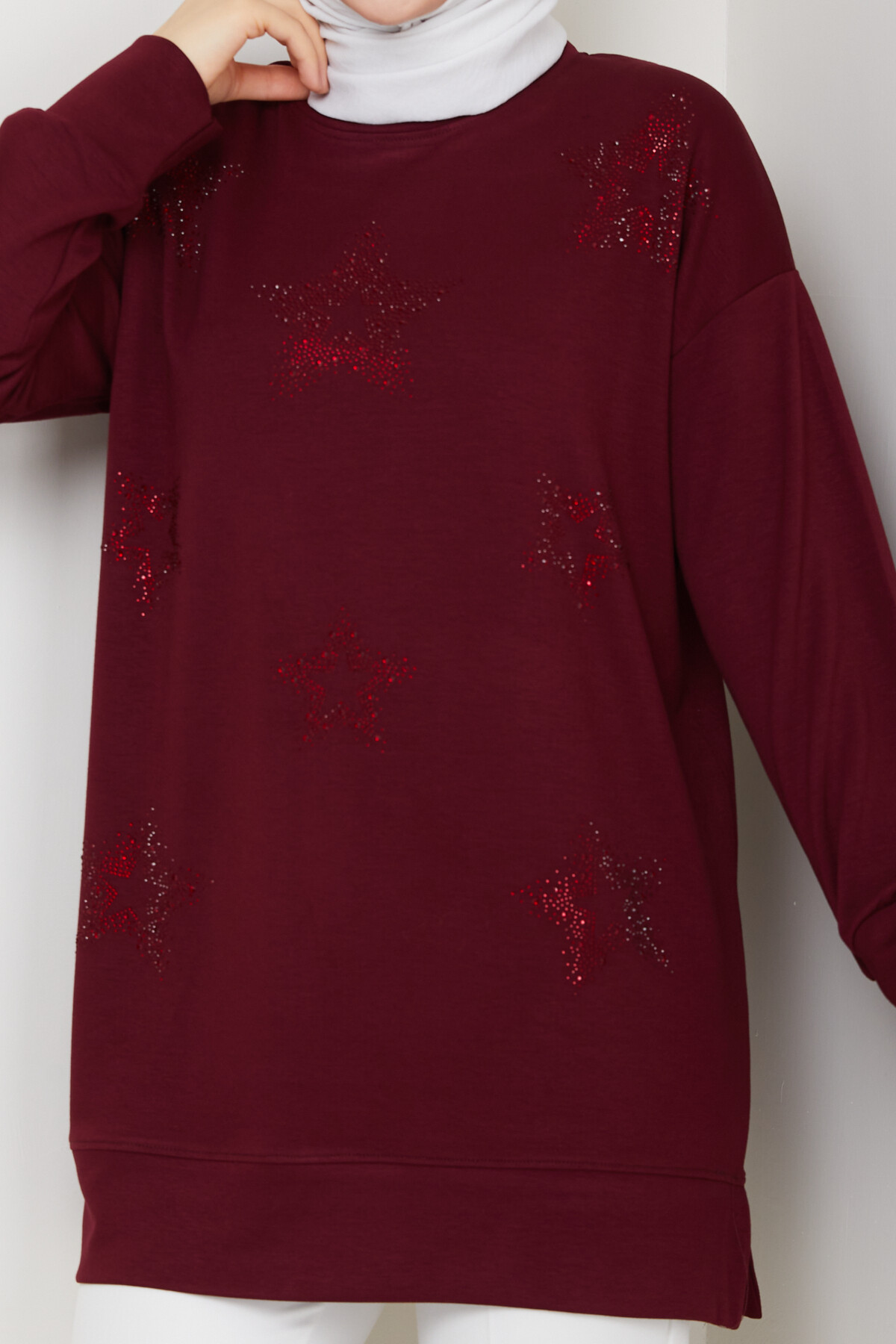 Oysho Yıldız Taşlı Tunik Bordo