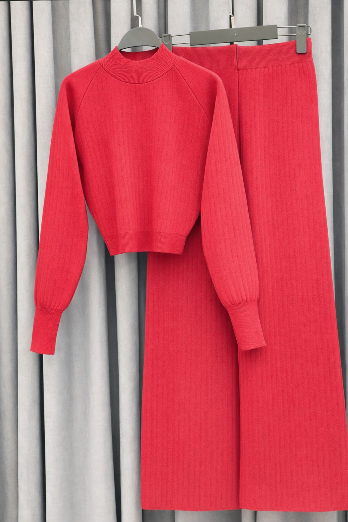 PARMAK GEÇİRMELİ TRİKO TAKIM -BORDO