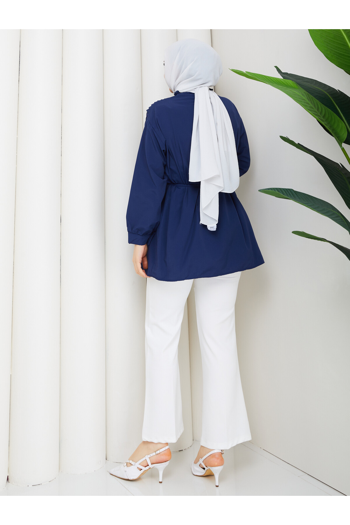 POPLİN V NERVÜRLÜ GÖMLEK - LACİVERT