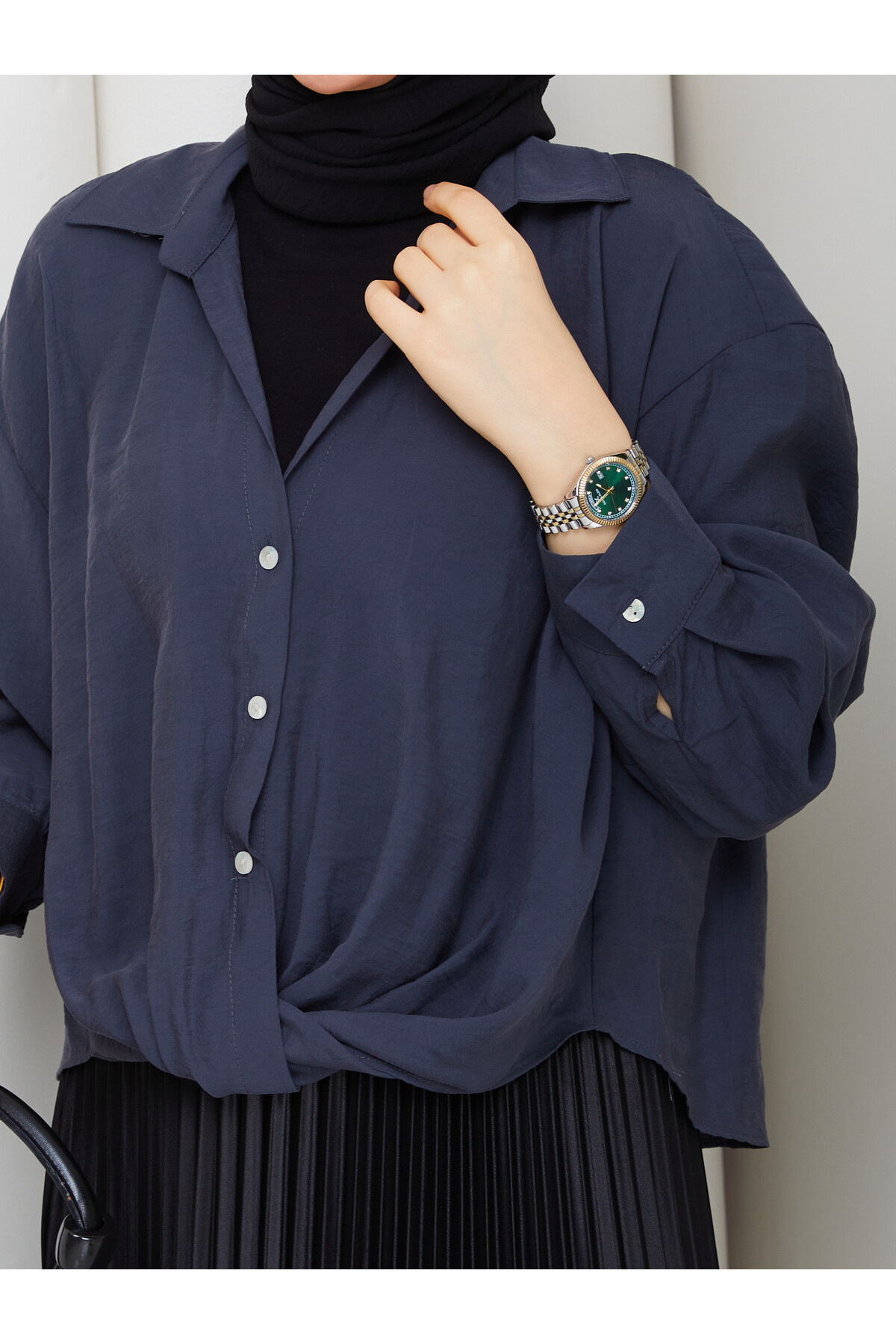 QN BURGULU GÖMLEK - FÜME