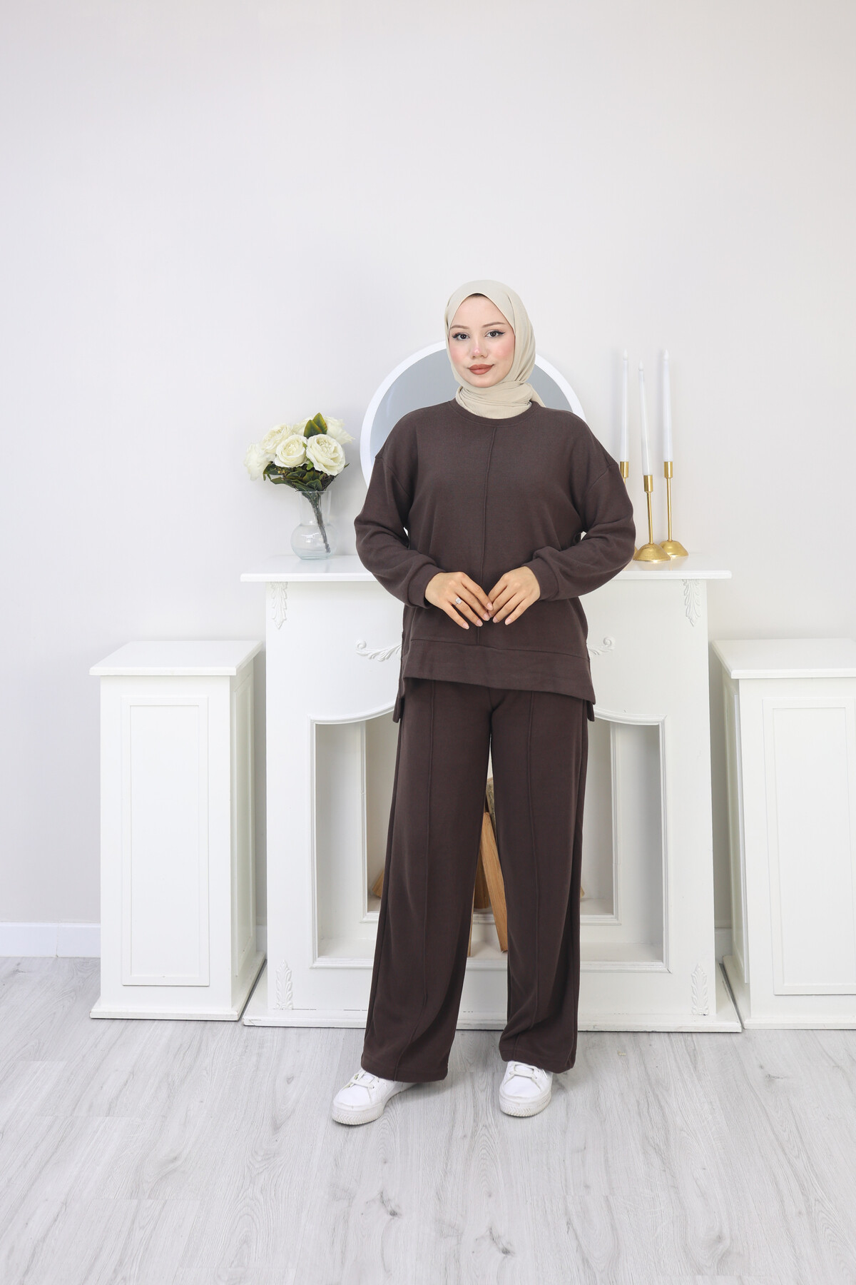 SELANİK ÇIMA DETAY TAKIM -ACI KAHVE