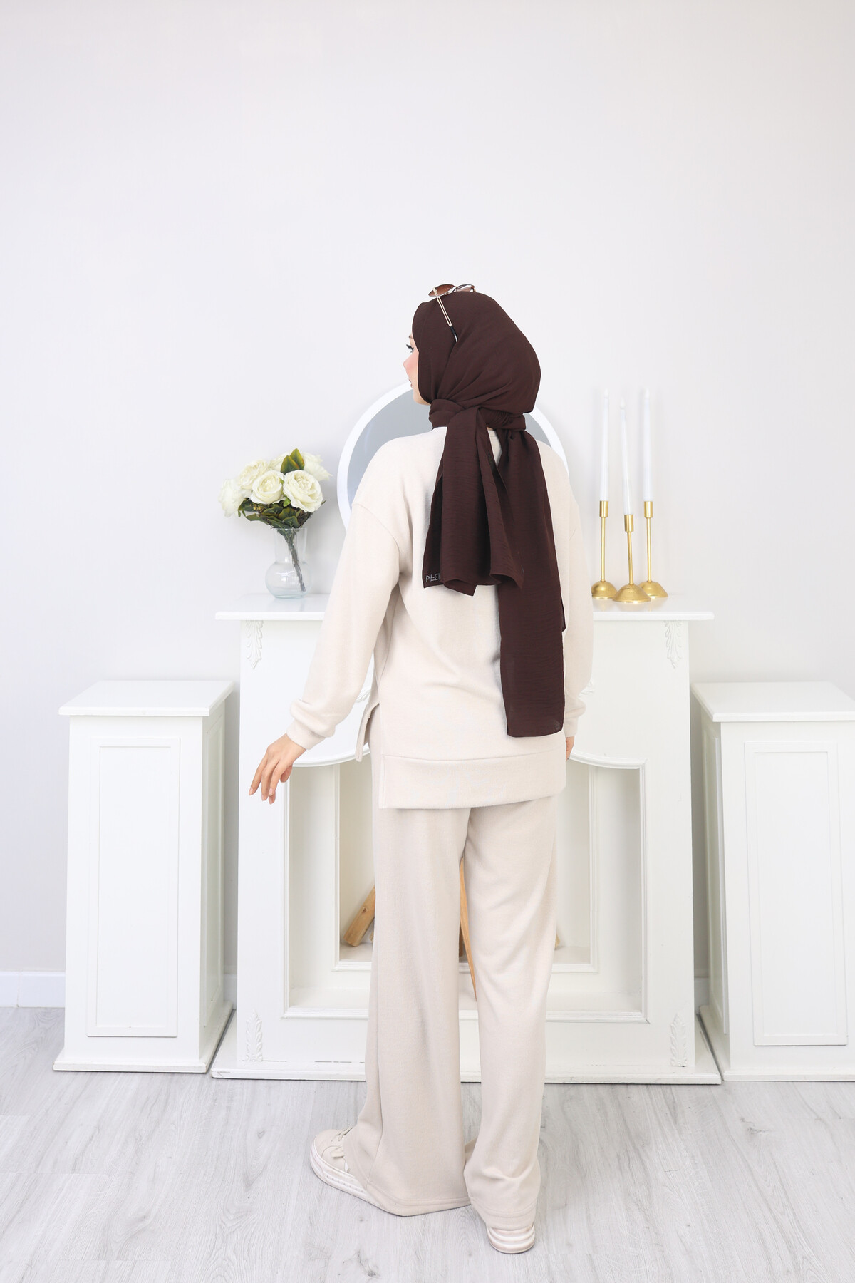 SELANİK ÇIMA DETAY TAKIM -KREM