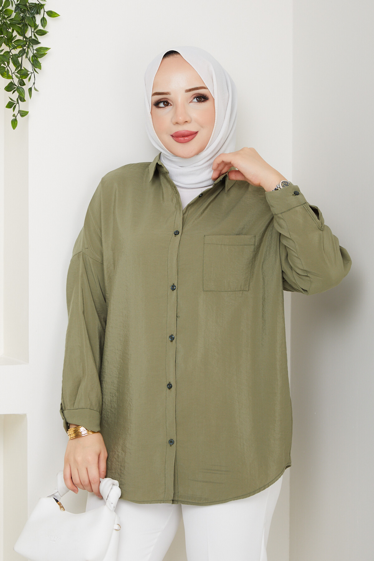 ŞK CEPLİ MODAL GÖMLEK-YEŞİL