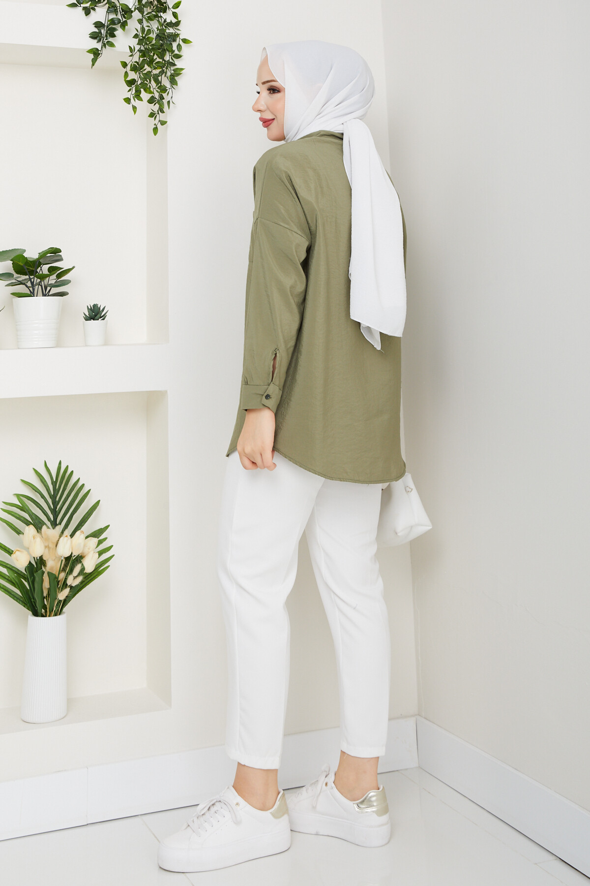 ŞK CEPLİ MODAL GÖMLEK-YEŞİL