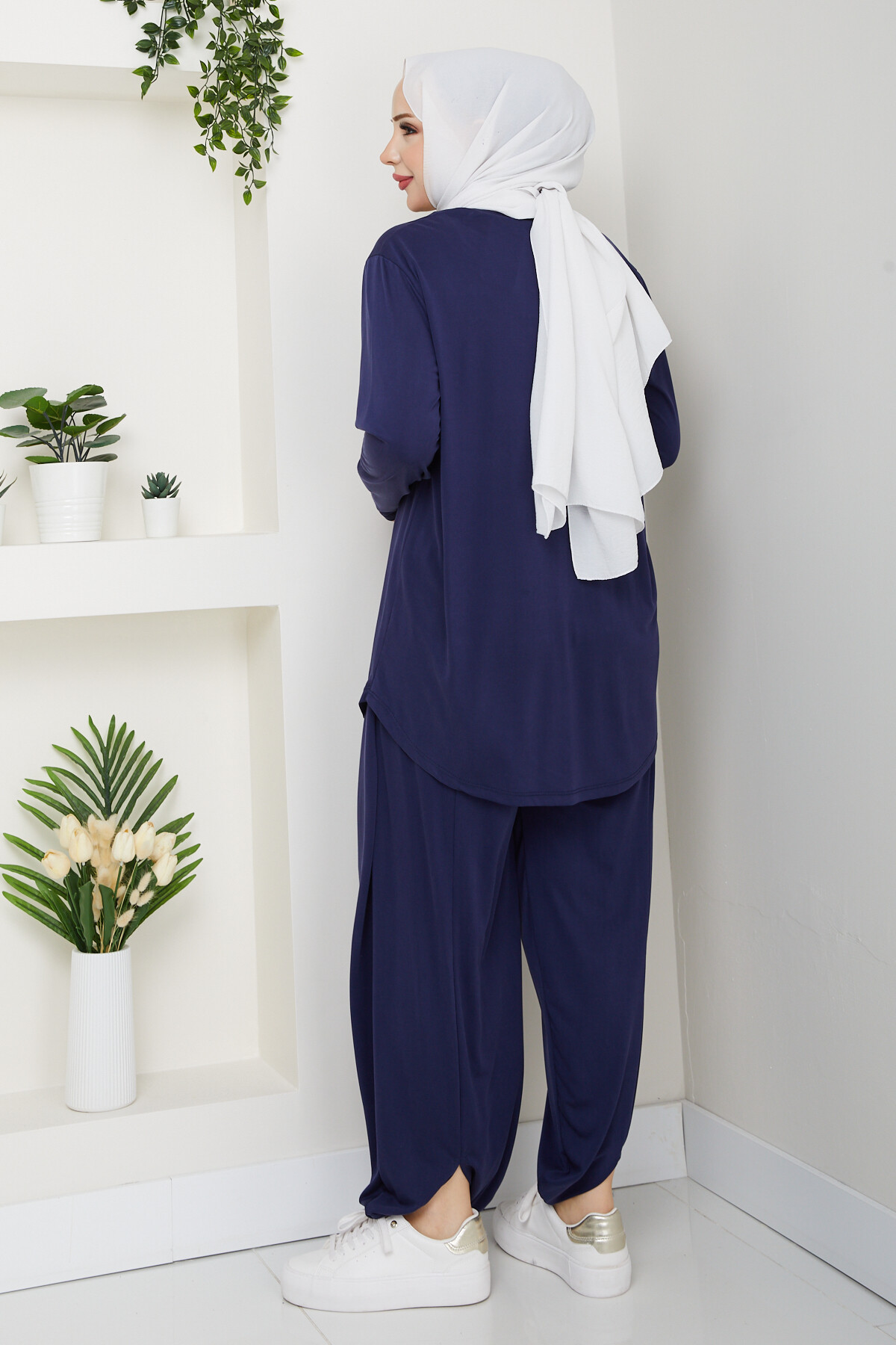 ŞK LAZERLİ PİLELİ PANTOLON TAKIM-LACİVERT