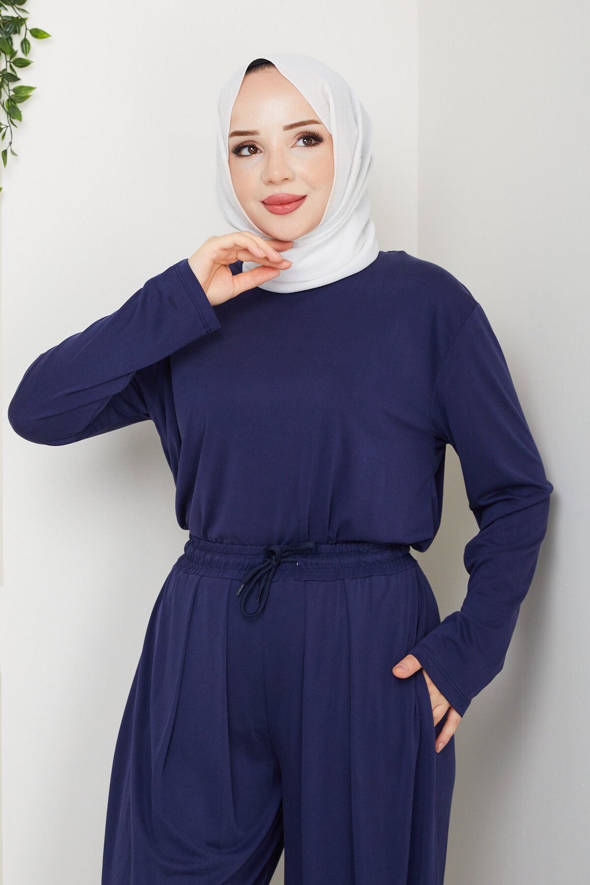 ŞK LAZERLİ PİLELİ PANTOLON TAKIM-LACİVERT