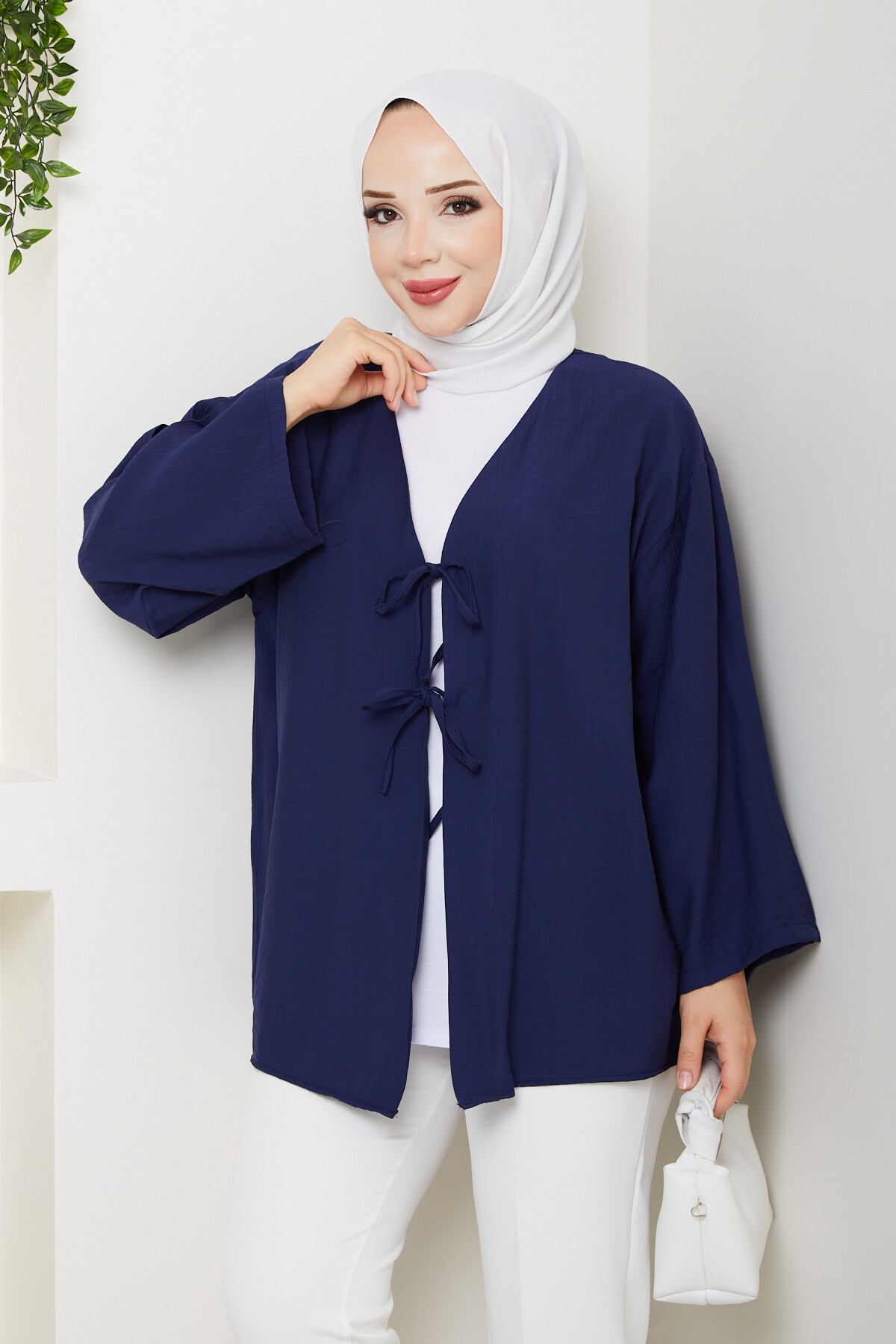 SMY BAĞLAMALI KİMONO-LACİVERT