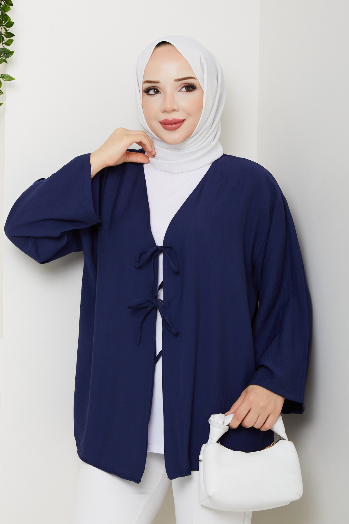 SMY BAĞLAMALI KİMONO-LACİVERT
