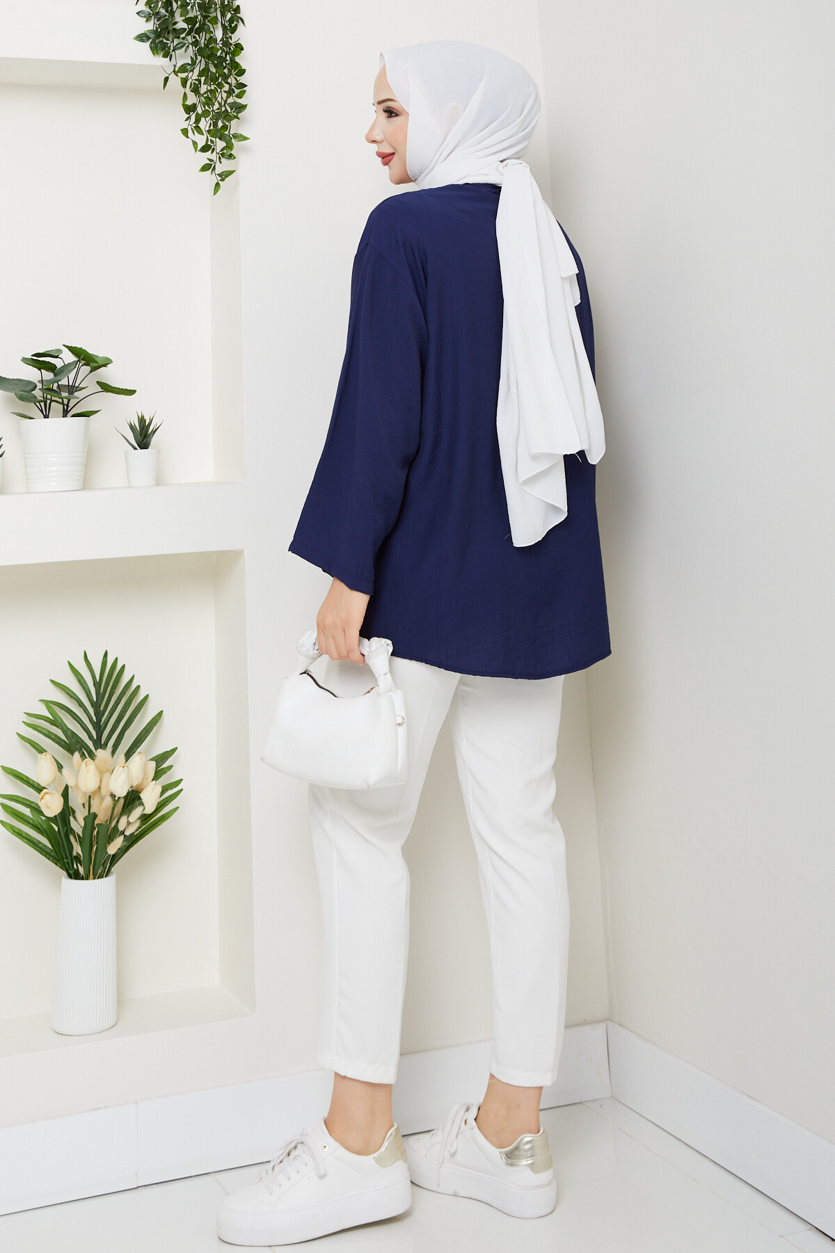 SMY BAĞLAMALI KİMONO-LACİVERT