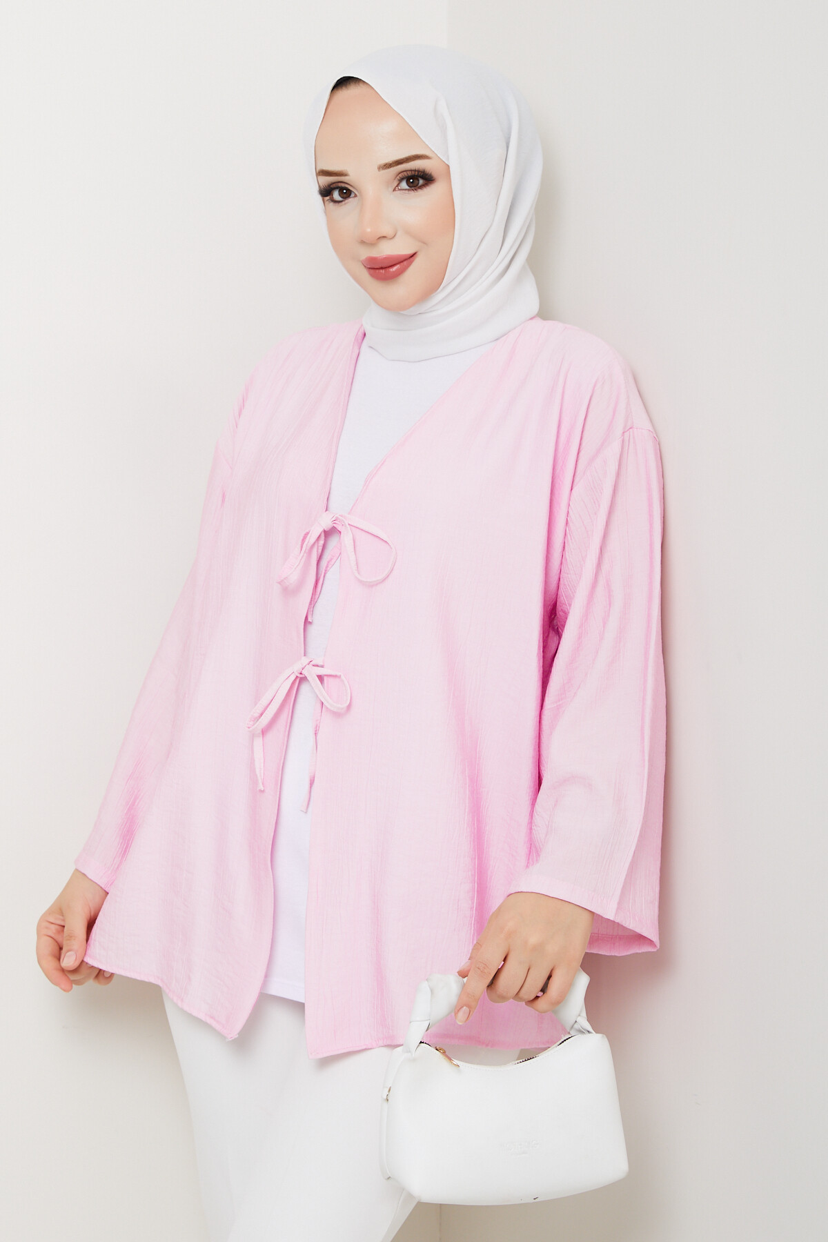 SMY BAĞLAMALI KİMONO-PEMBE