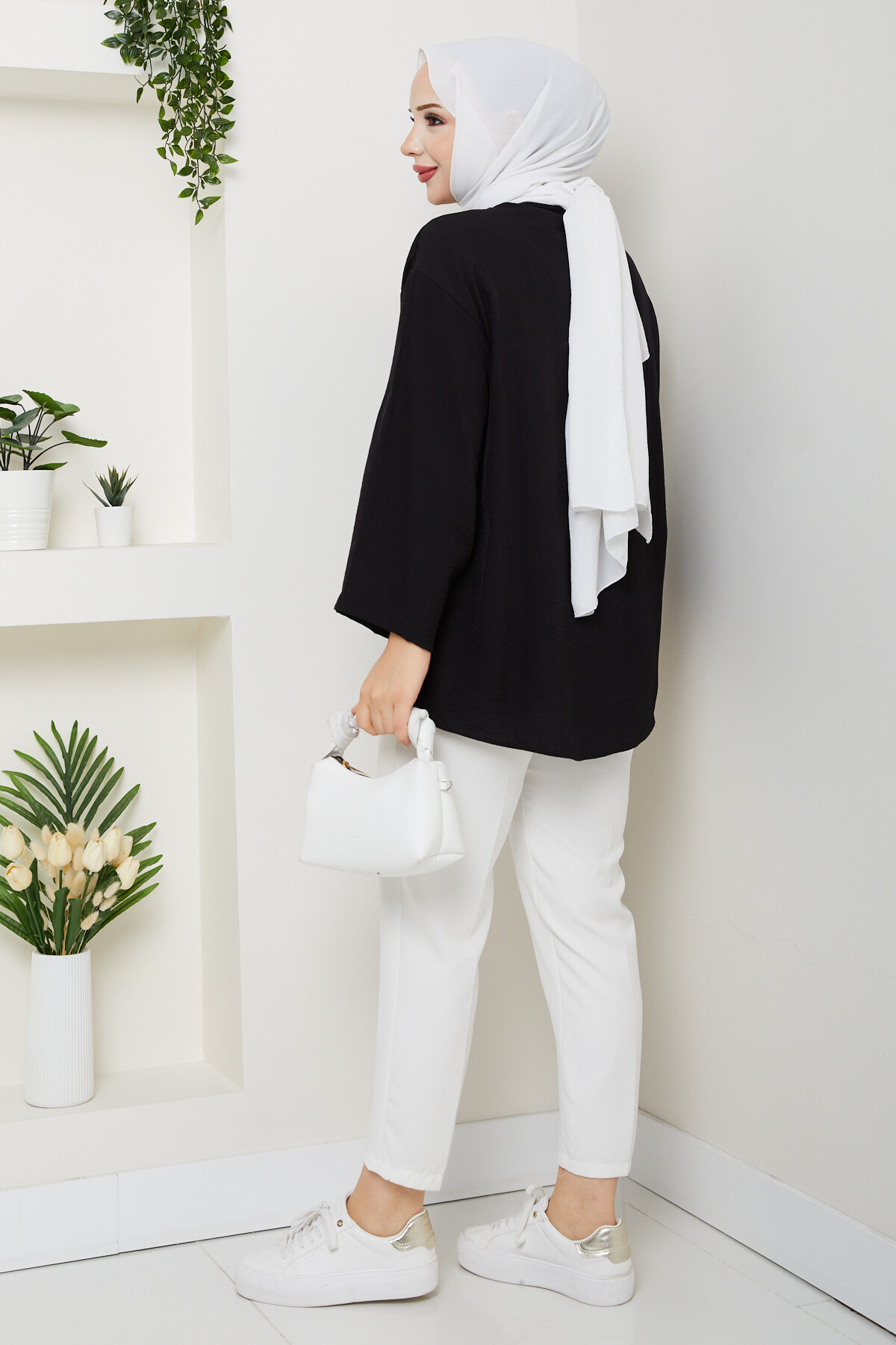 SMY BAĞLAMALI KİMONO-SİYAH