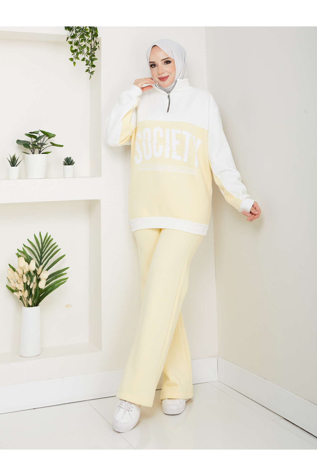 SOCIETY SWEAT EŞOFMAN KOMBİN -SARI