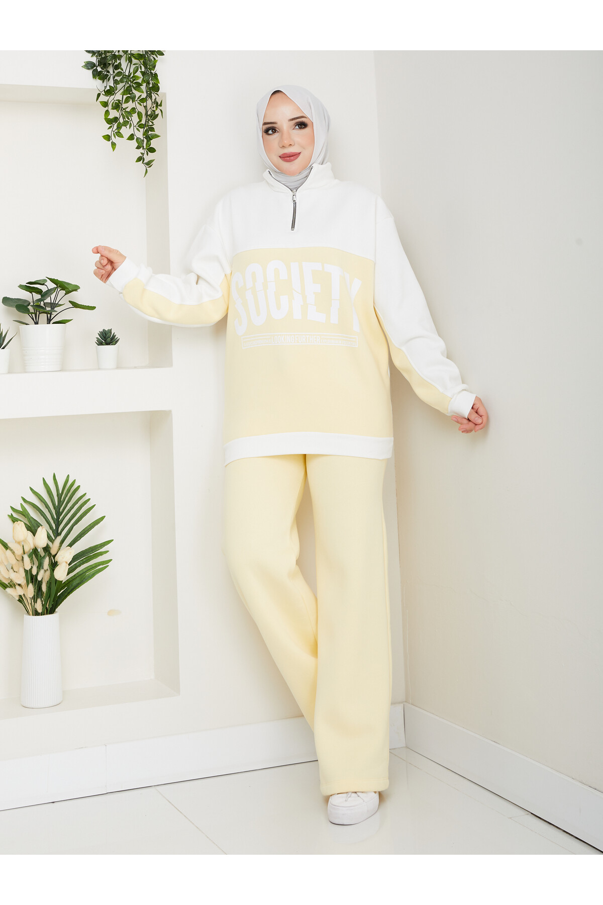 SOCIETY SWEAT EŞOFMAN KOMBİN -SARI