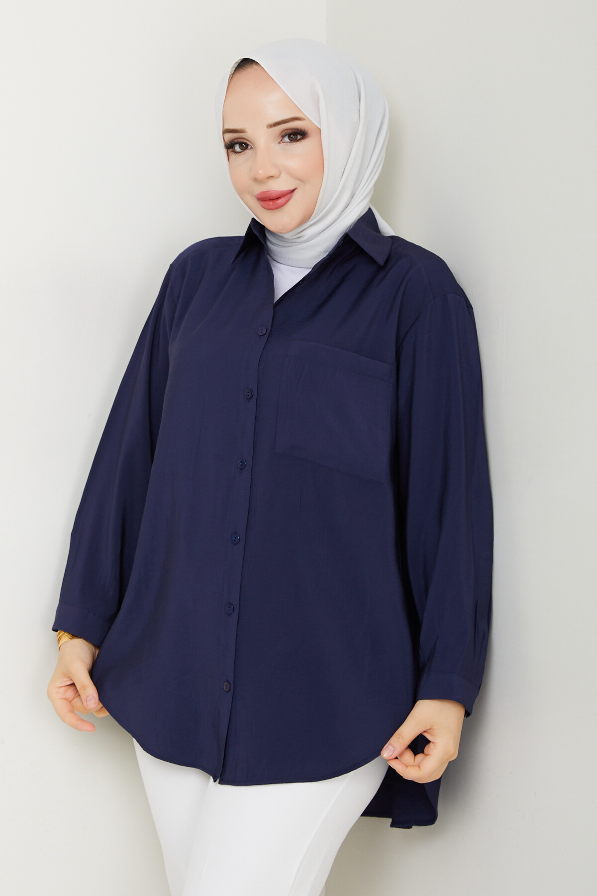 TEK CEP TENSEL GÖMLEK-LACİVERT