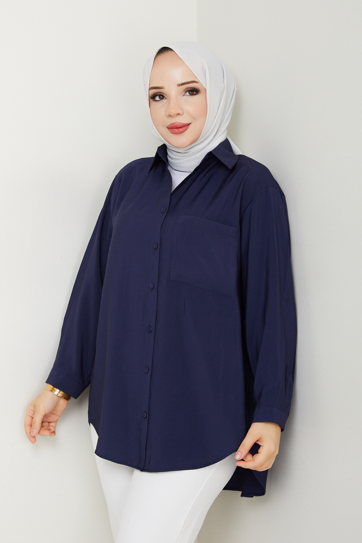 TEK CEP TENSEL GÖMLEK-LACİVERT